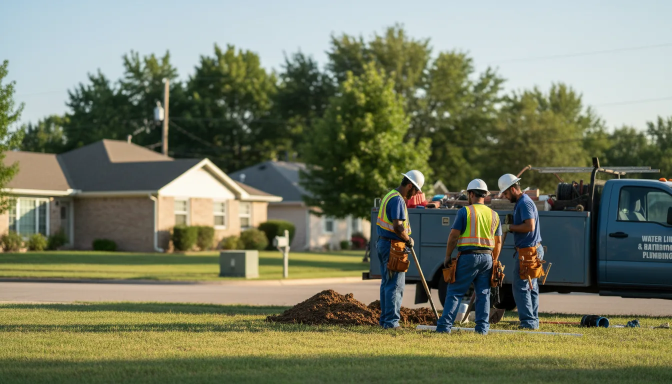 Residential water line and bathroom plumbing service in Effingham, KS